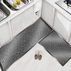 Chodnik do kuchni – antypoślizgowy | Geometryczny splot w szarościach