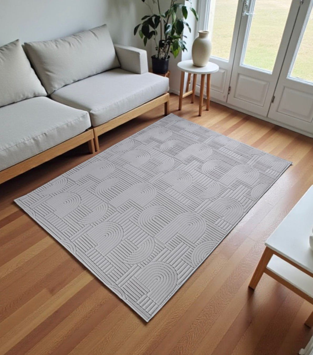 Designerski dywan strukturalny z motywem abstrakcyjnym – URBAN LOOP