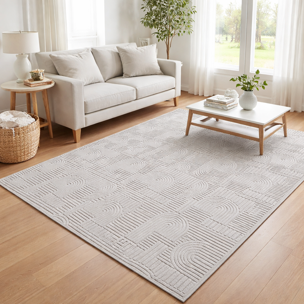 Designerski dywan strukturalny z motywem abstrakcyjnym – URBAN LOOP