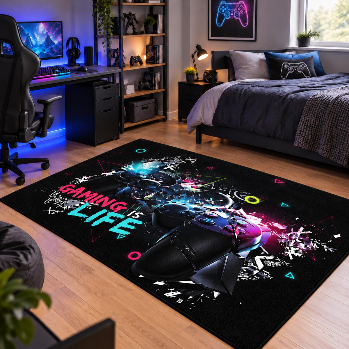 Dywan Gamingowy 120x160 do pokoju nastolatka GAMING LIFE