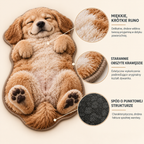 Dywan puszysty Śpiący Golden Retriever karmelowy antypoślizgowy 3D