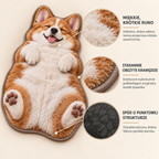 Dywan puszysty Pies Corgi karmelowo-brązowy antypoślizgowy 3D