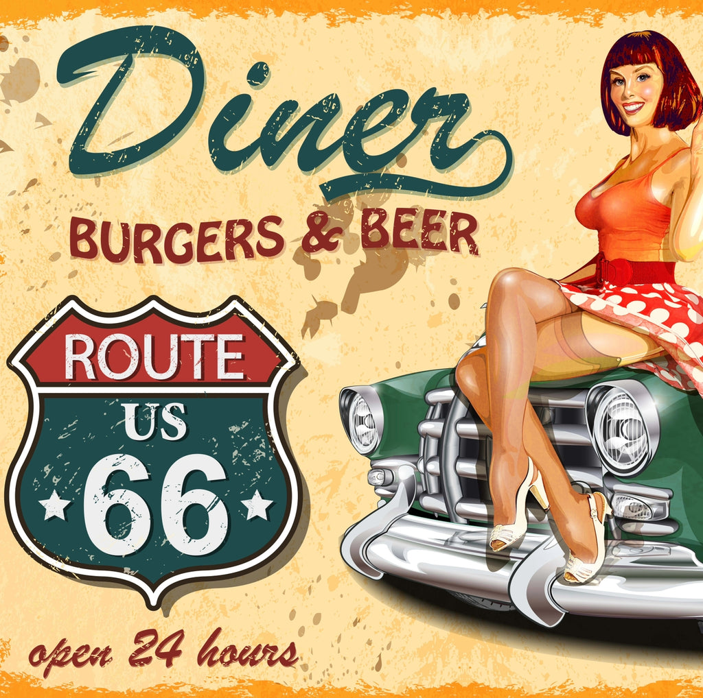CHODNIK do kuchni, antypoślizgowy z Motywem Route 66