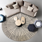 OKRĄGŁY DYWAN BOHO  z minimalistycznym wzorem | Linie