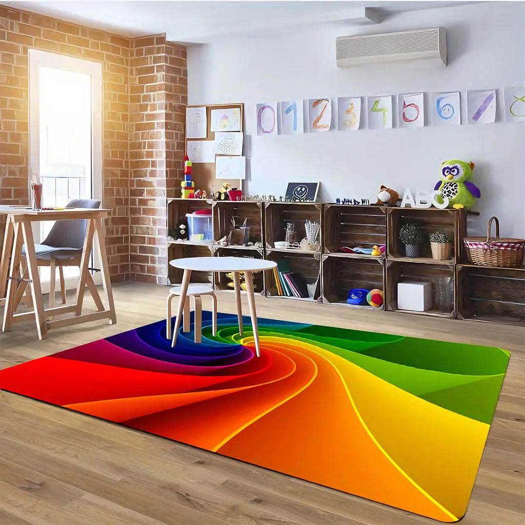 NOWOCZESNY DYWAN z efektem 3D kolorowy wir | RAINBOW