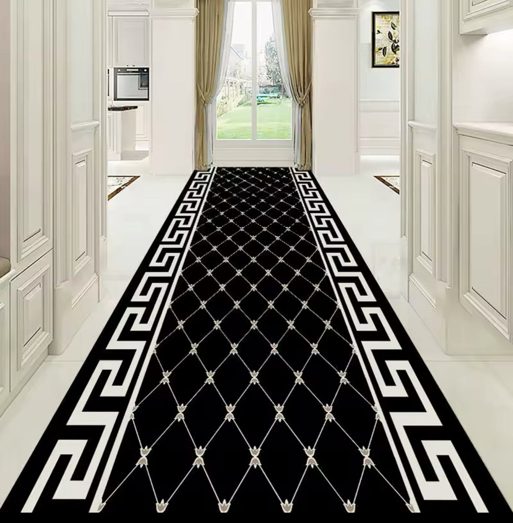 CHODNIK do przedpokoju, holu, korytarza antypoślizgowy z geometrycznym wzorem skandynawskim w stylu retro