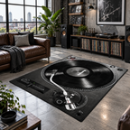 Dywan 3D GRAMOFON - vinyl retro do pokoju