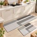Chodnik do kuchni, hallu i przedpokoju Modern Stripes – antypoślizgowy, geometryczne pasy, szaro-biały