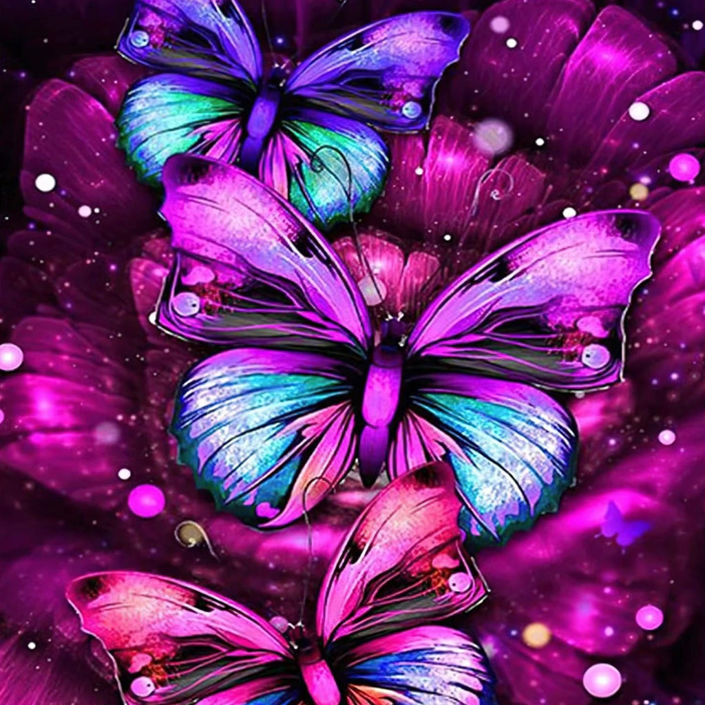 NOWOCZESNY DYWAN z motywem kolorowych motyli | Fluorescent Butterfly