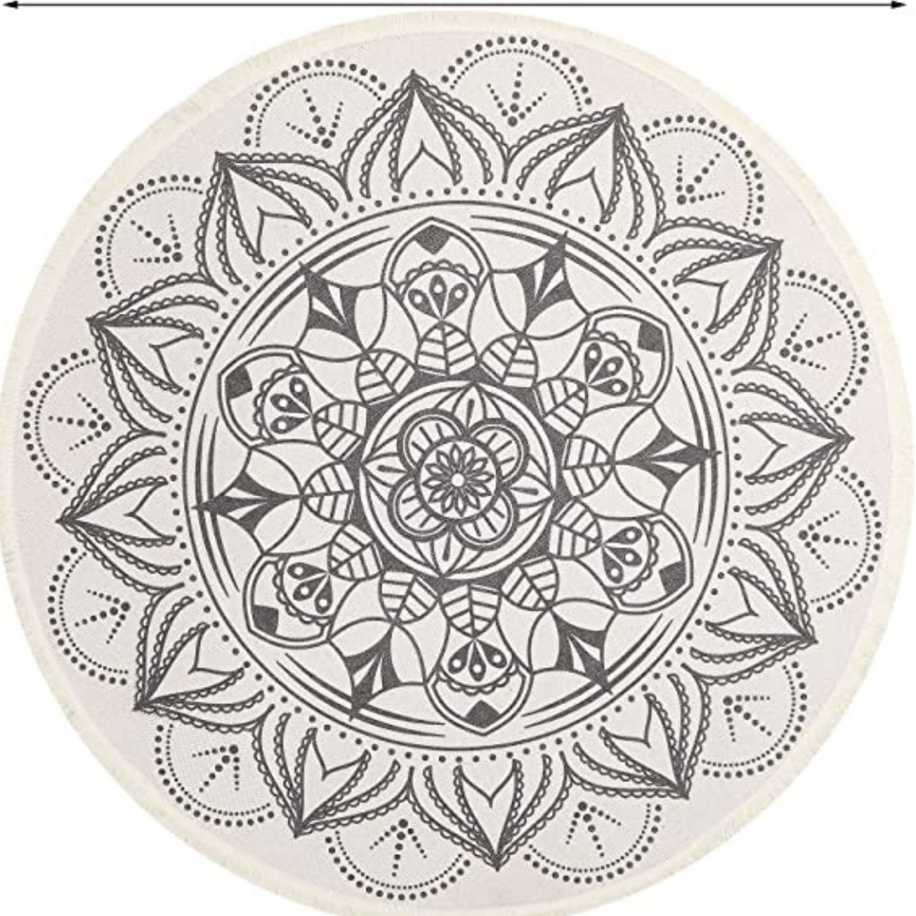 DYWAN OKRĄGŁY ze wzorem w stylu BOHO