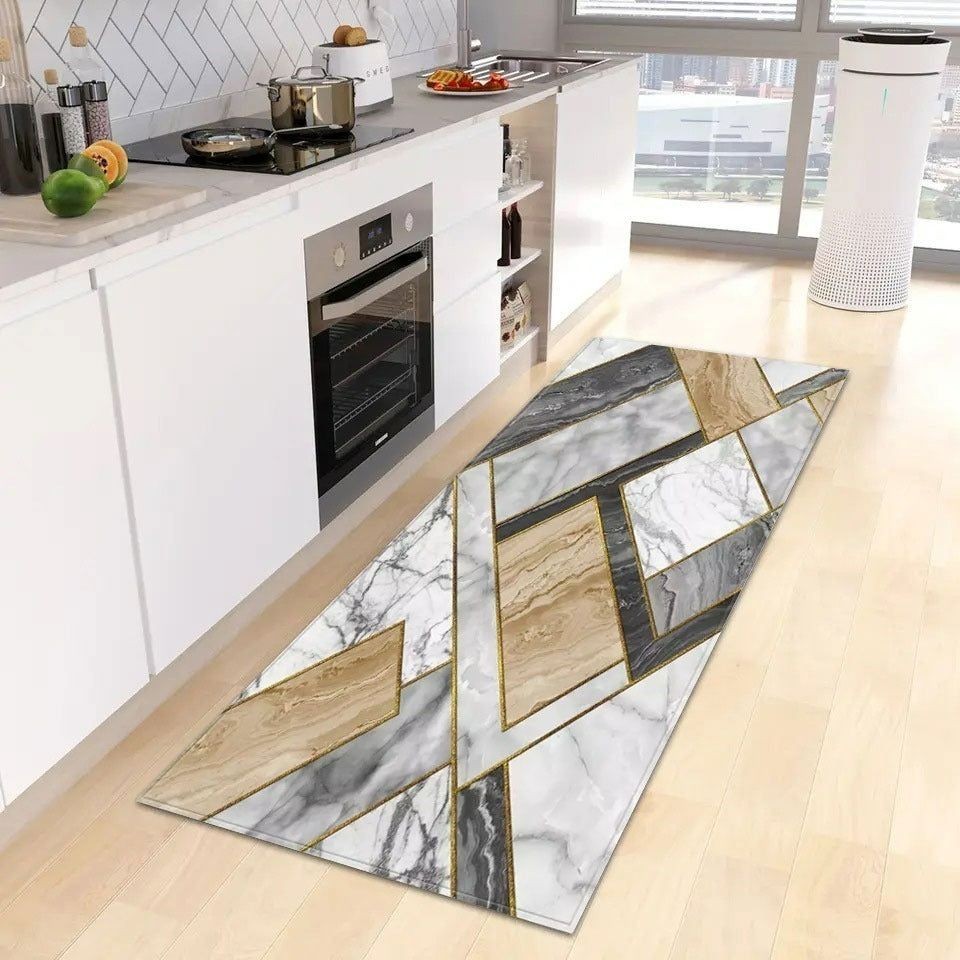 CHODNIK do kuchni, antypoślizgowy GEOMETRYCZNY MARMUR 3D
